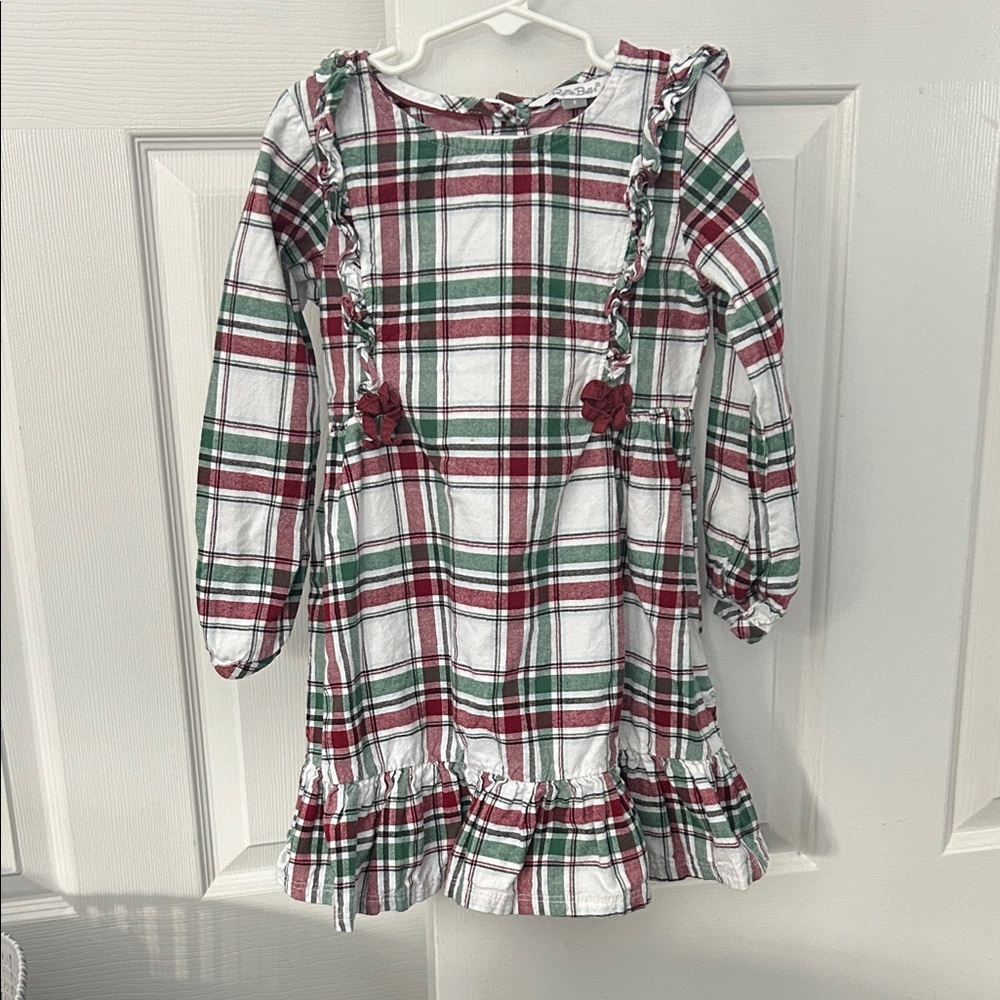 Ruffle Butts Plaid Dress - Red, Green, White